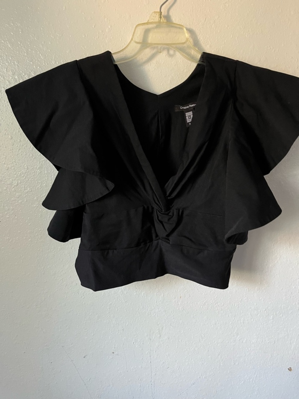 Black cute Twist Front Top